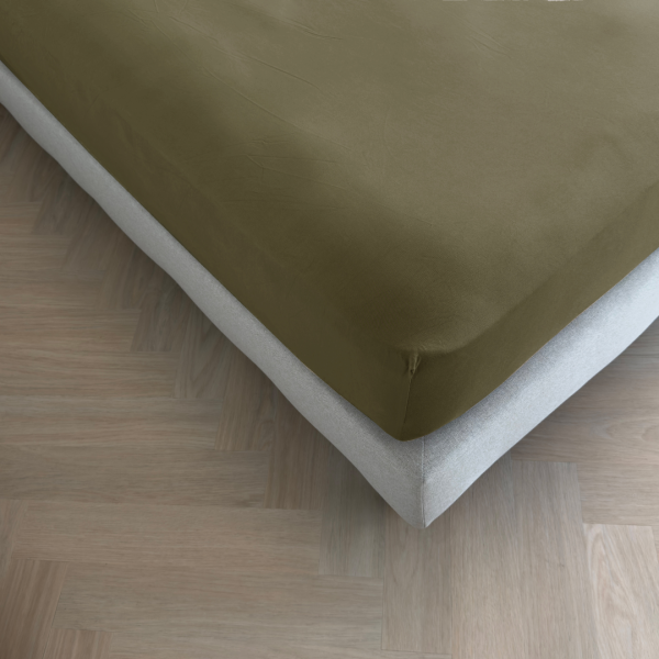 kayori Kayori Tara Topper Hoeslaken stretch Jersey - Olijfgroen