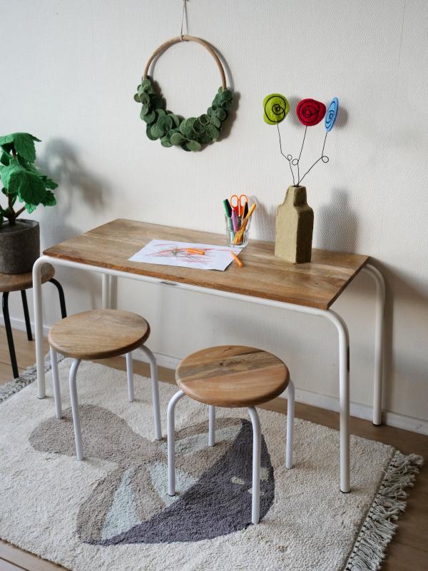 KidsDepot Kindertafels - en stoelen Circle kruk set van 2