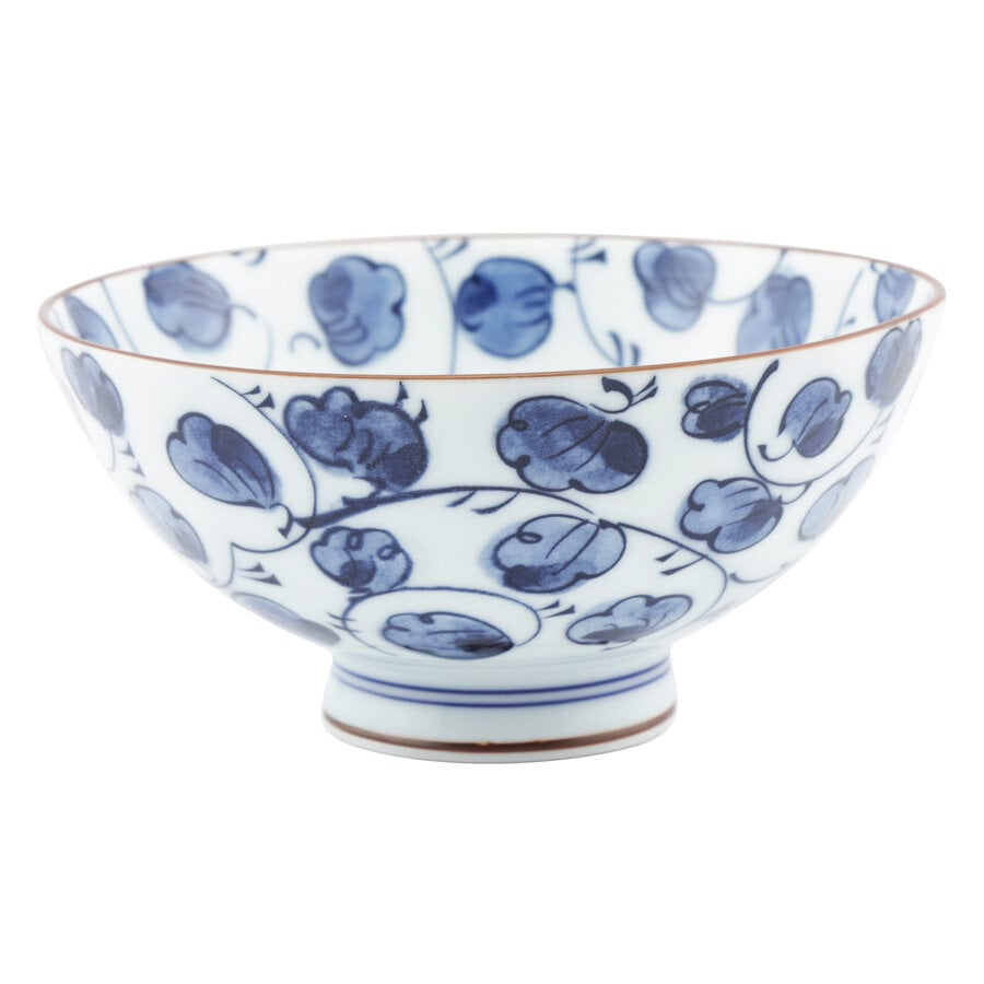 kitchen trend Japans rijstkommetje blauw/wit grotebloem