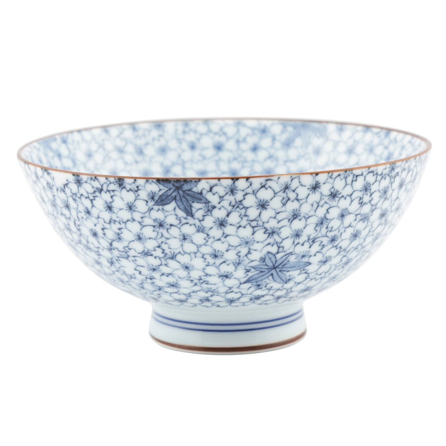 kitchen trend Japans rijstkommetje blauw/wit kleine bloem