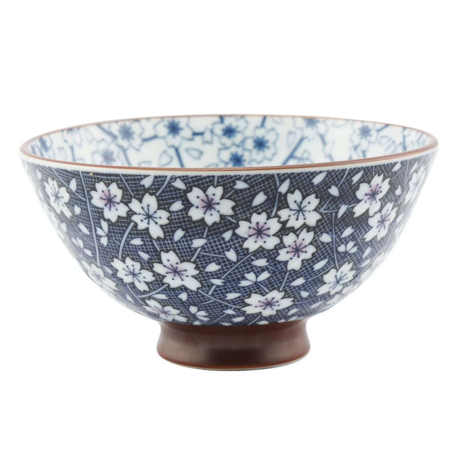 kitchen trend Japans rijstkommetje donkerblauw kl. bloem