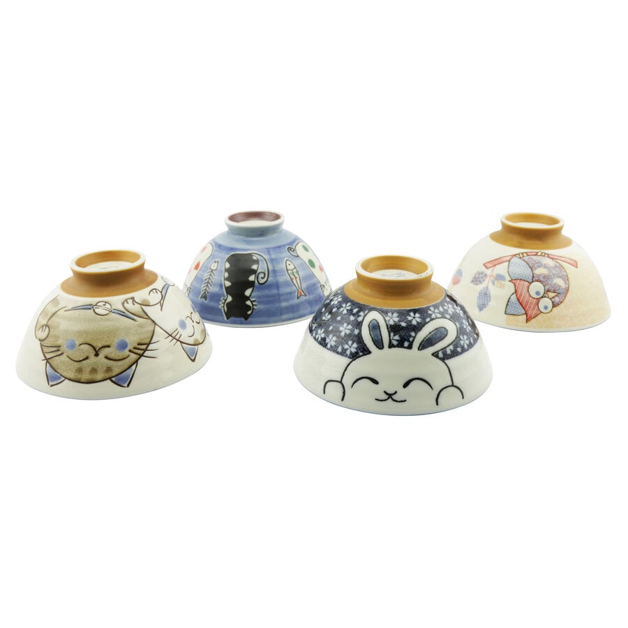 kitchen trend Giftset/4 Japanse rijstkommen Uil