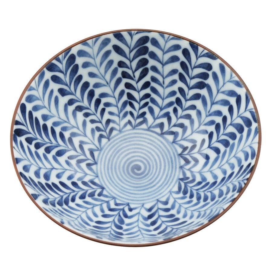 Kitchen Trend Japans Rijstkommetje Blauw/wit Varen