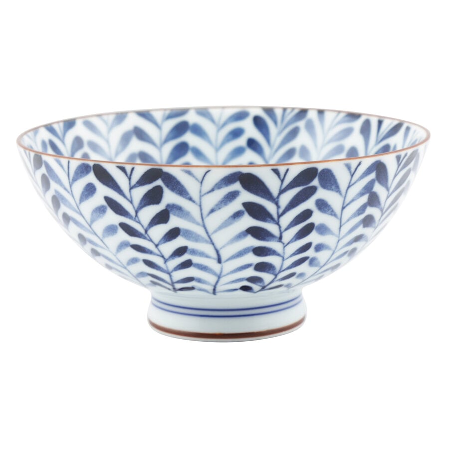 kitchen trend Japans rijstkommetje blauw/wit varen