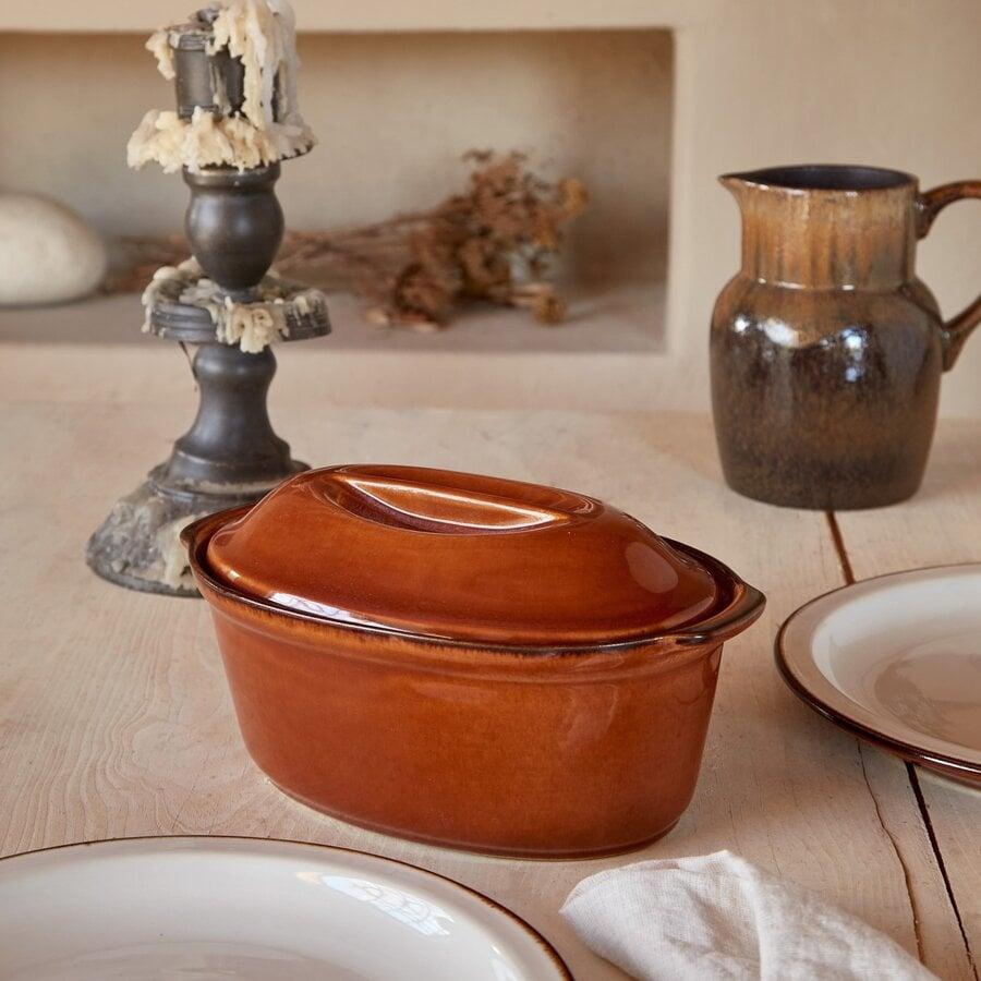 Kitchen Trend Ovale Schaal Met Deksel 25cm Poterie Caramel