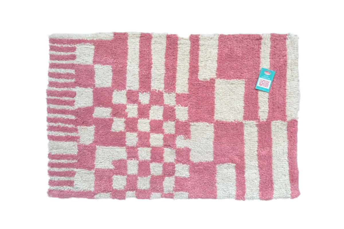 kitsch kitchen Badmat Checkmate roze