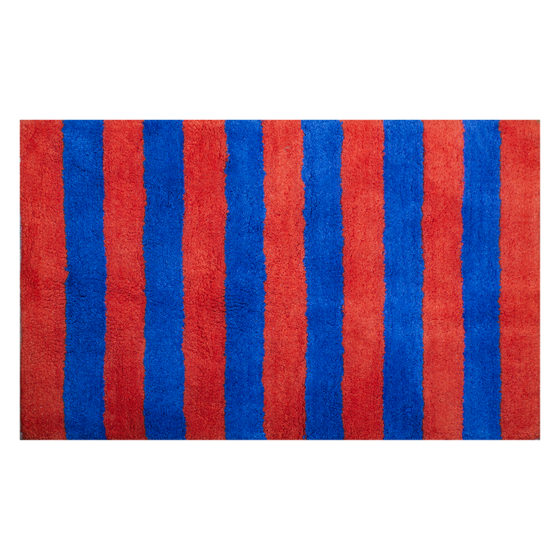 kitsch kitchen Badmat stripe – oranje/blauw