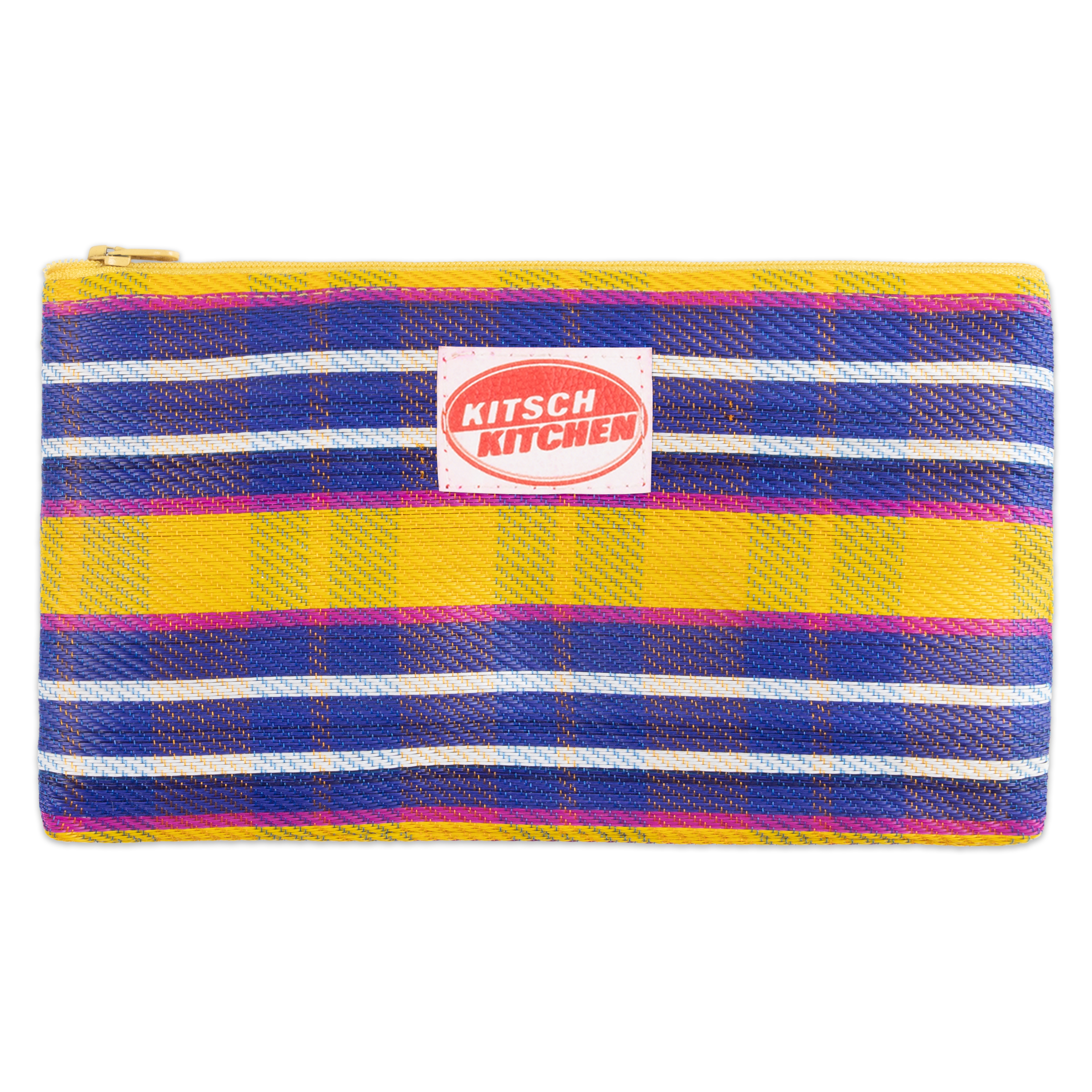 kitsch kitchen Etui Stripes blauw/geel