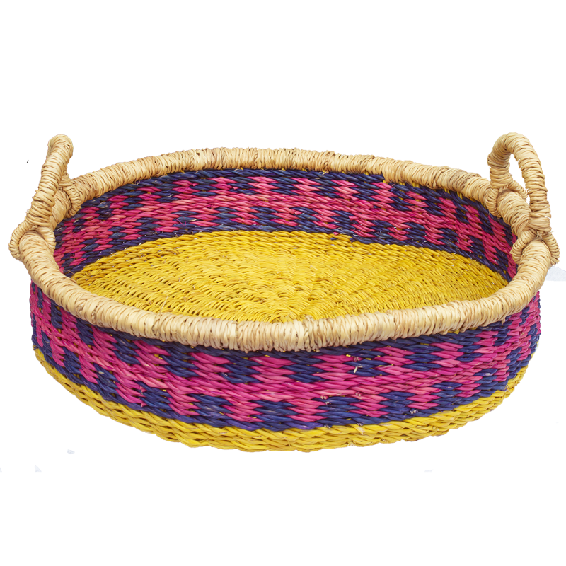 kitsch kitchen Fruitmand roze/blauw – rond