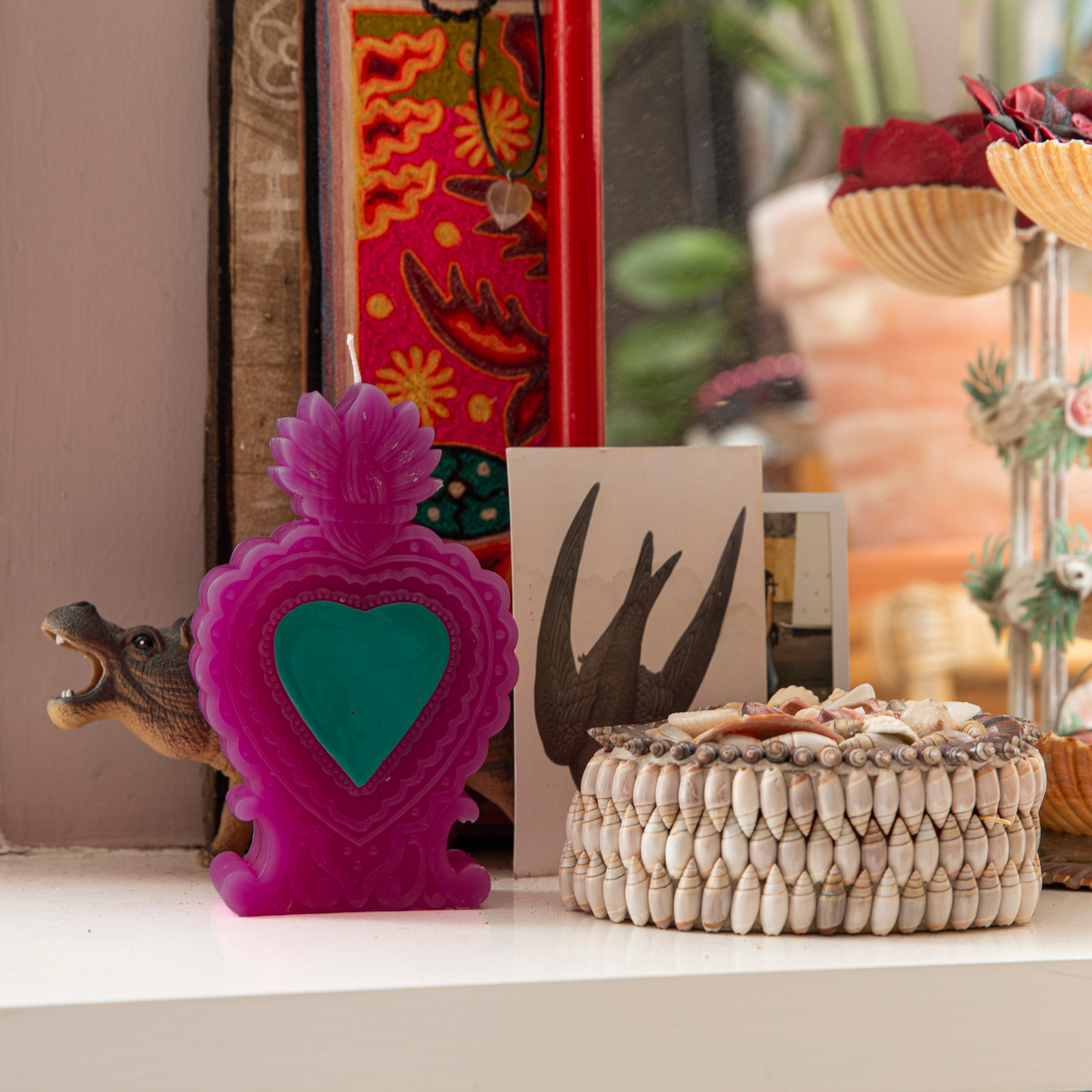 Kitsch Kitchen Kaars Milagro Heart Fuchsia