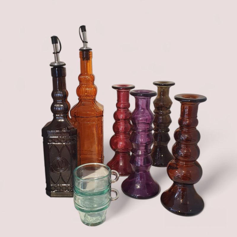 Kitsch Kitchen Kandelaar Gerecycled Glas Paars