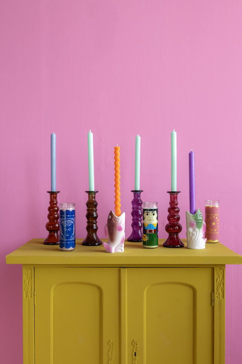 Kitsch Kitchen Kandelaar Vis – Roze