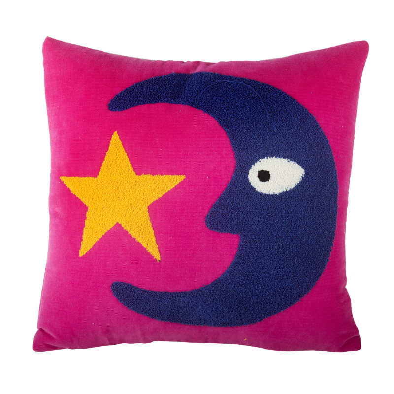 kitsch kitchen Kussen moon – roze