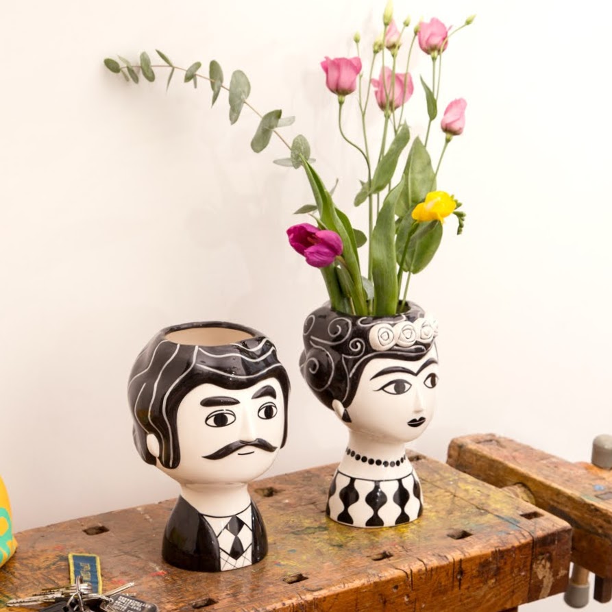 Kitsch Kitchen Vaas Marisol Z/w