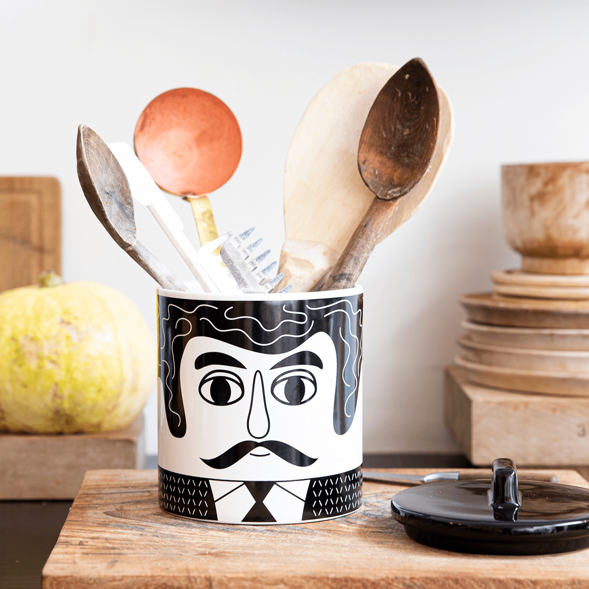 Kitsch Kitchen Voorraadpot Carlos Z/W