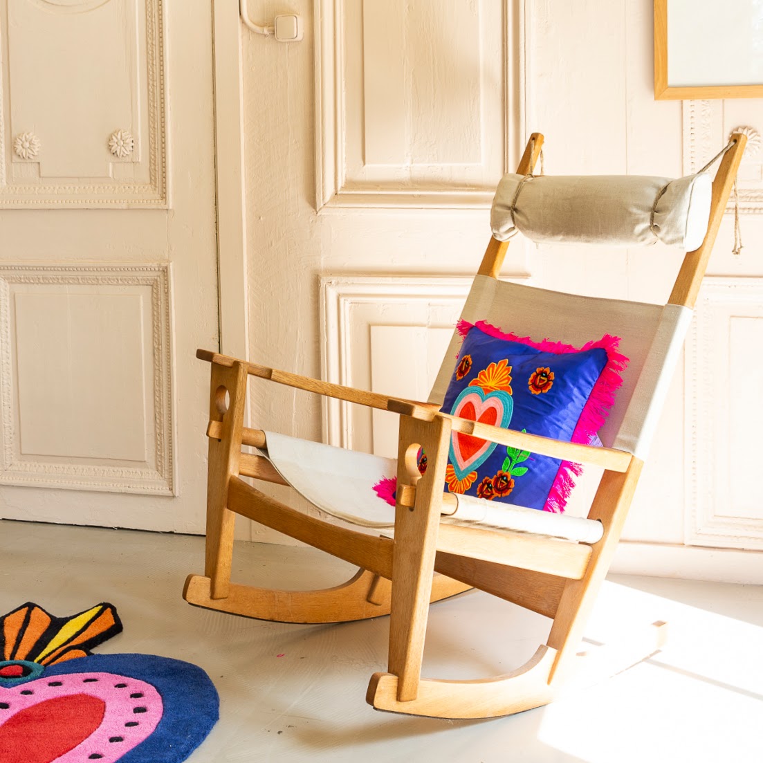 Kitsch Kitchen Kussen Milagro Heart Donkerblauw Met Franje