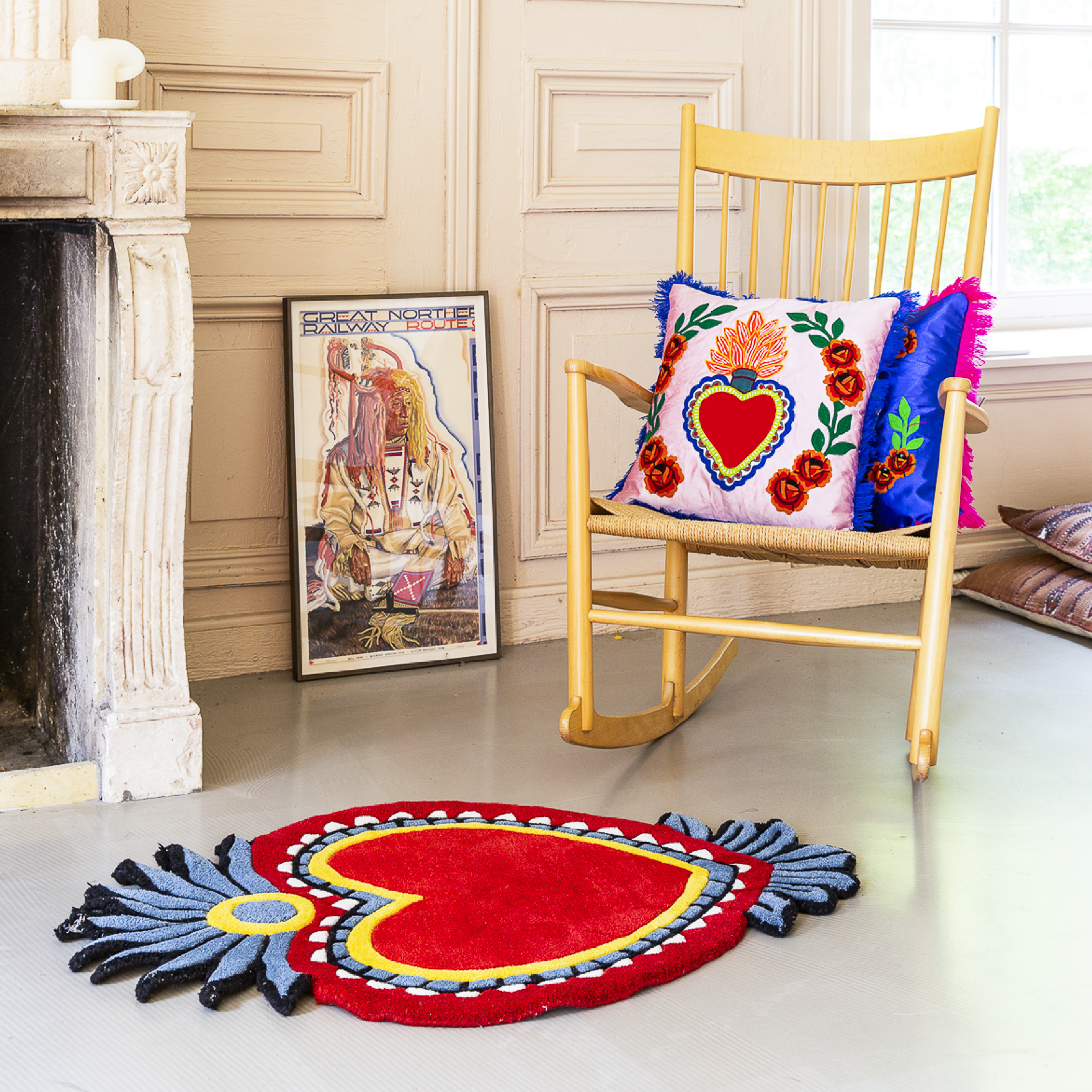 Kitsch Kitchen Kussen Milagro Heart Roze Met Franje