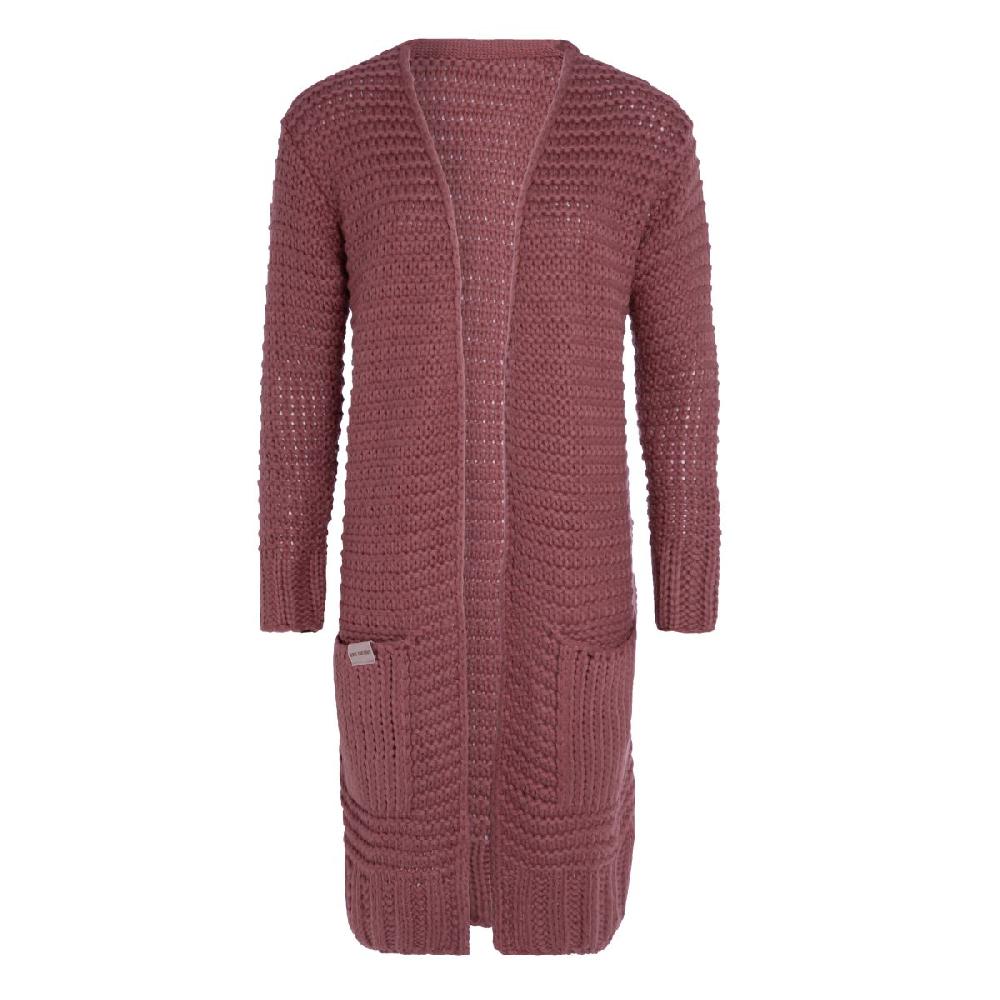 knit factory Alex Lang Gebreid Vest Stone Red - 36/38