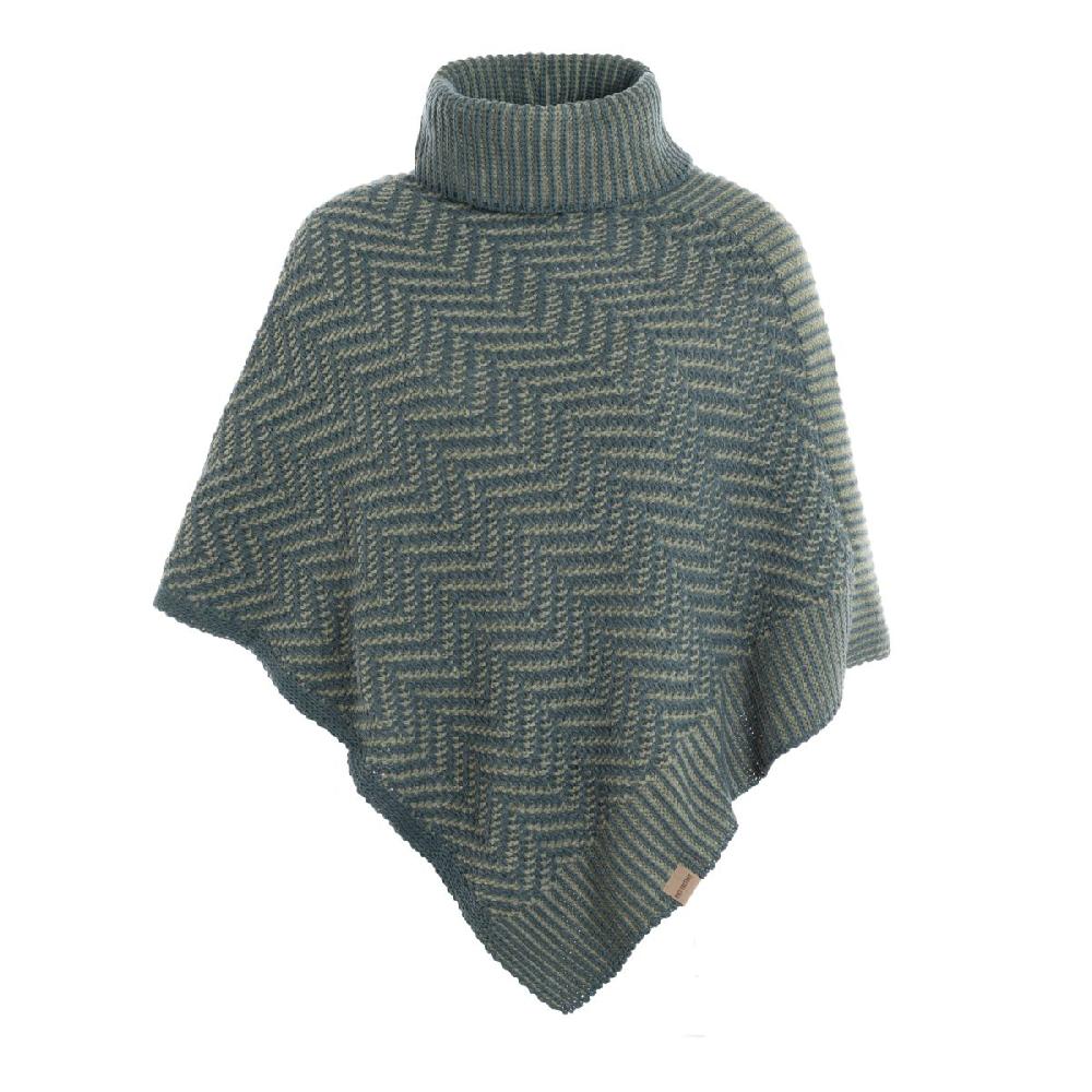 knit factory Amber Gebreide Poncho Laurel/Urban Green