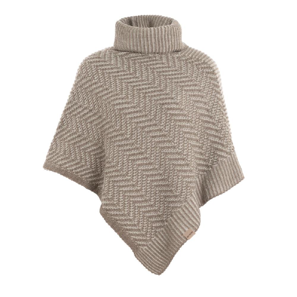 knit factory Amber Gebreide Poncho Marron/Iced Clay