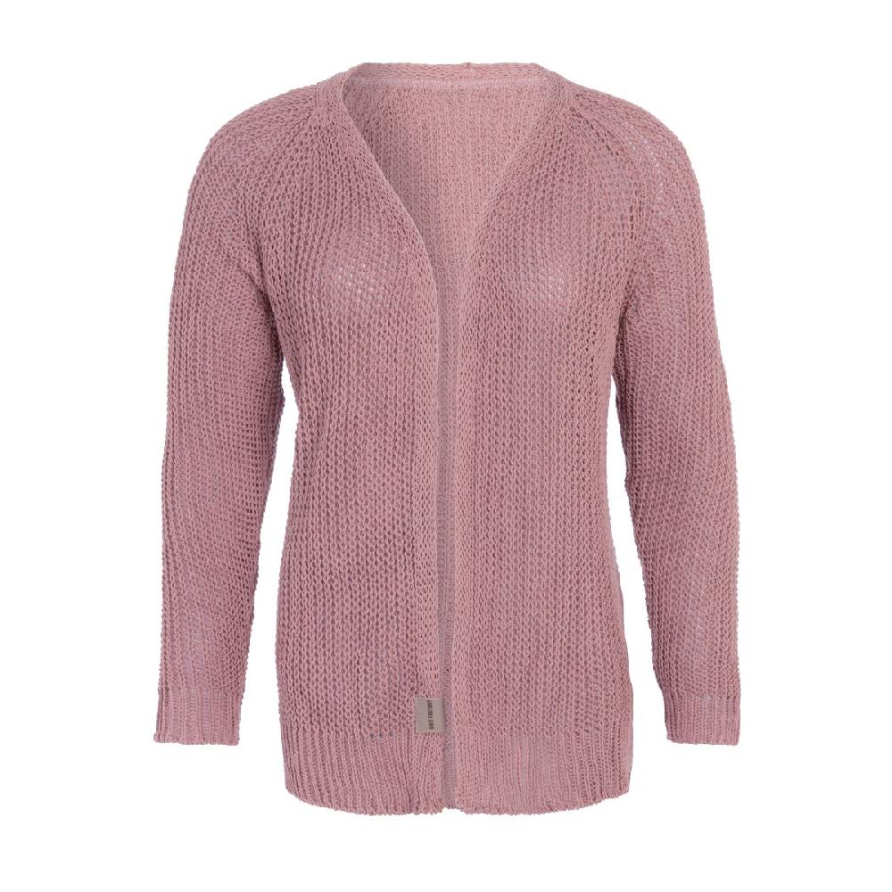 knit factory Daisy Kort Gebreid Vest Oud Roze - 40/42
