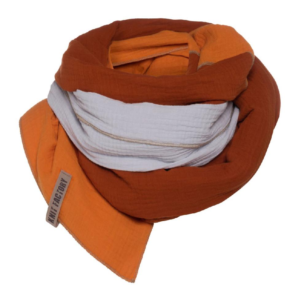 Knit Factory Fay Pareo - XL Sjaal - Stranddoek Terra/Roest