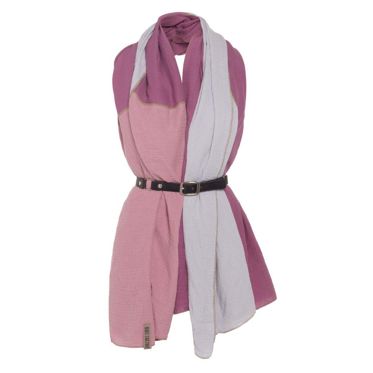 Knit Factory Fay Pareo - XL Sjaal - Stranddoek Violet/Lila