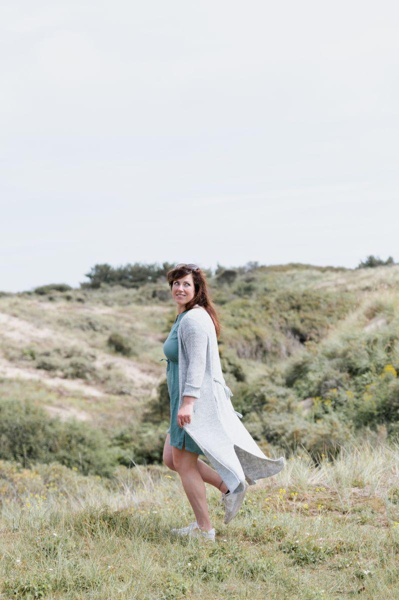 Knit Factory Gina Lang Gebreid Vest Licht Grijs - 36/38 - Met Steekzakken