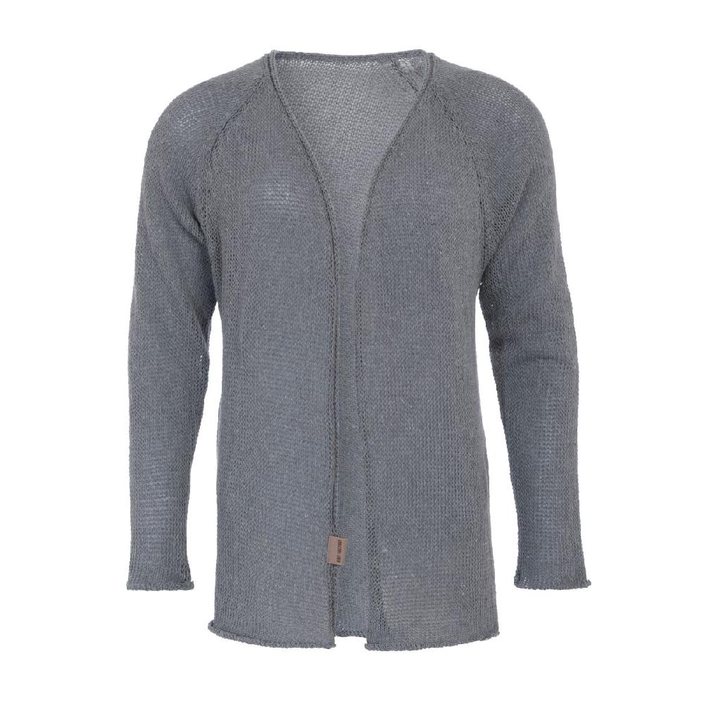 knit factory Jasmin Kort Gebreid Vest Licht Grijs - 40/42