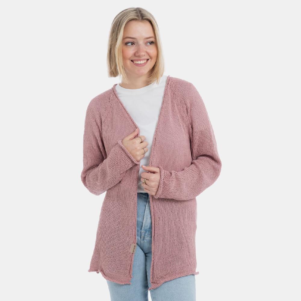 Knit Factory Jasmin Kort Gebreid Vest Oud Roze - 40/42