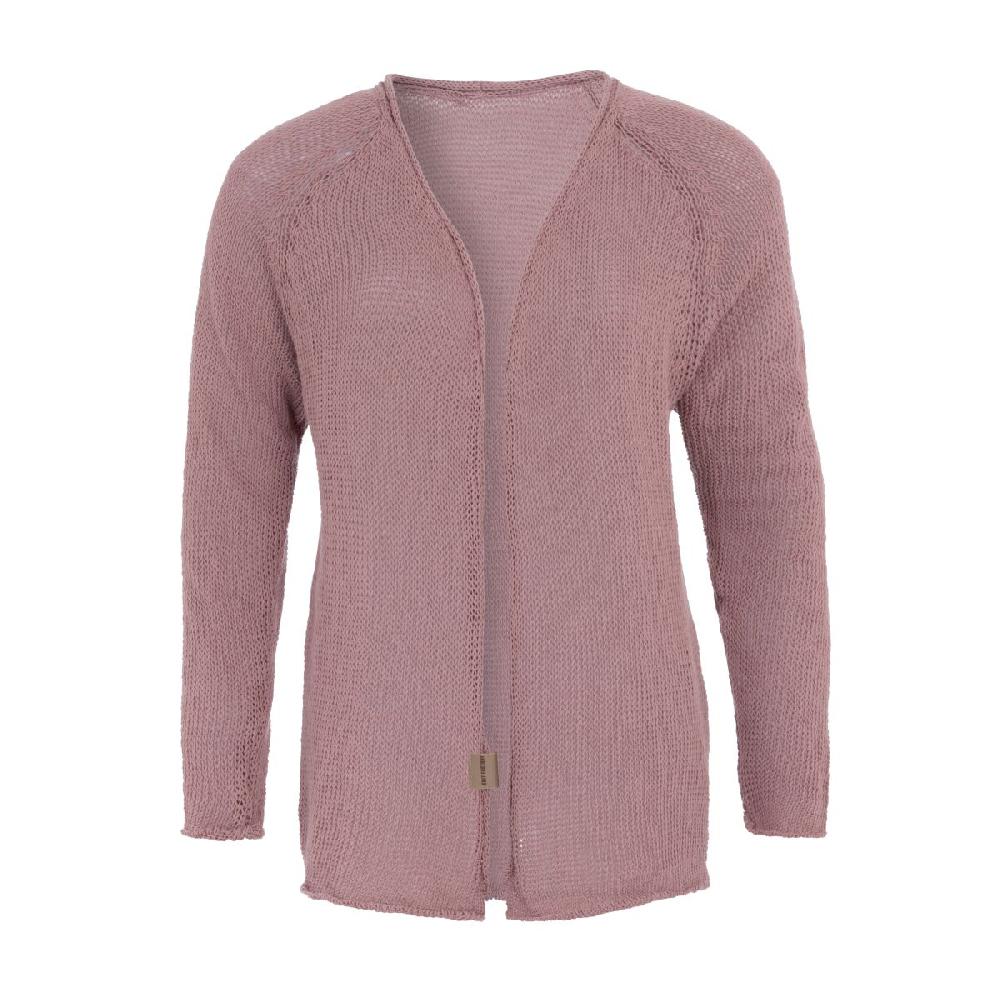 knit factory Jasmin Kort Gebreid Vest Oud Roze - 40/42