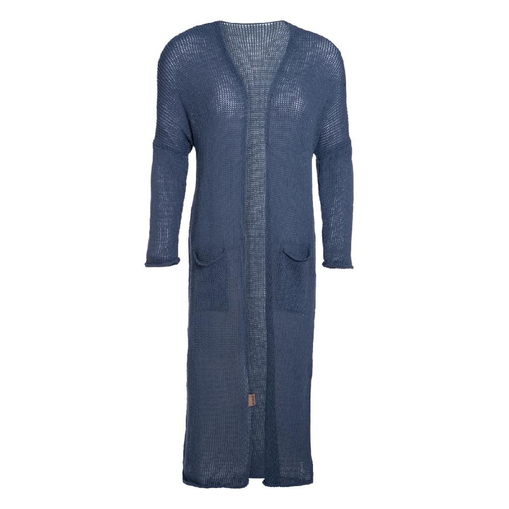 knit factory Jasmin Lang Gebreid Vest Jeans - 36/38 - Met steekzakken