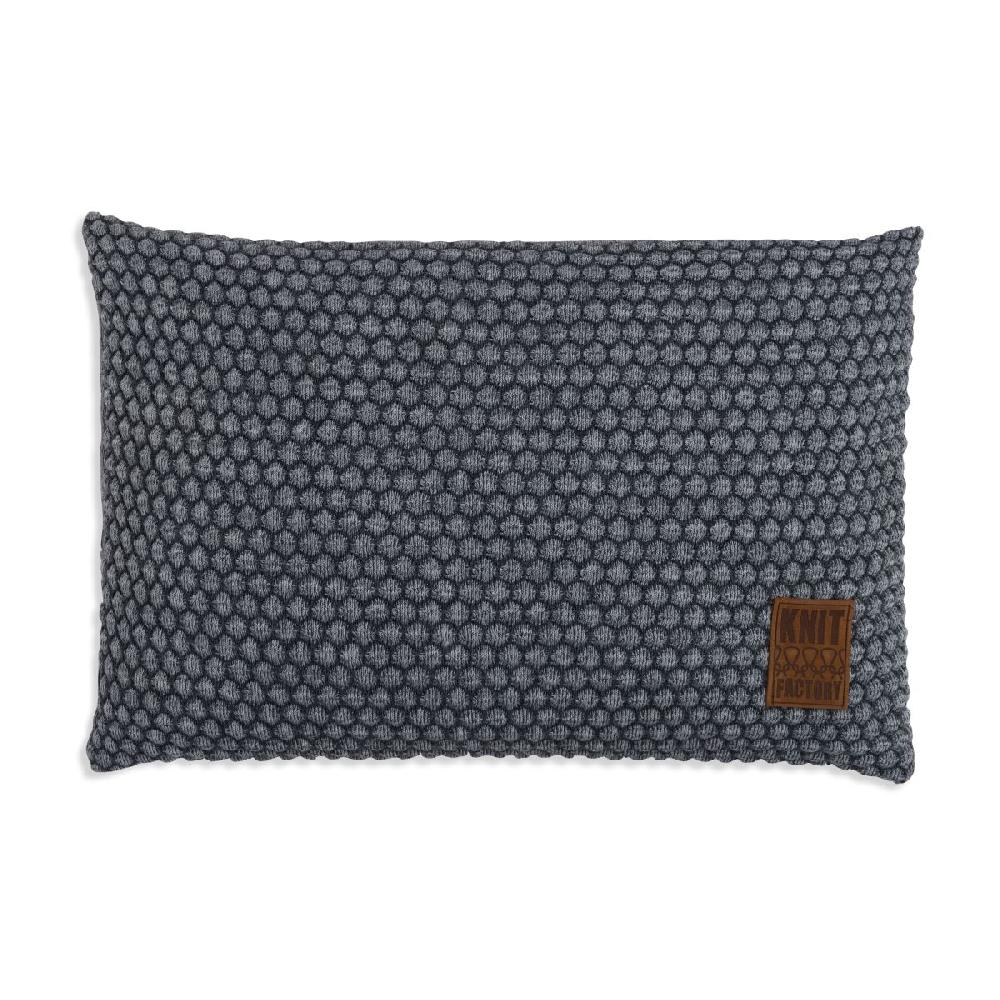knit factory Juul Kussen Antraciet/Licht Grijs - 60x40
