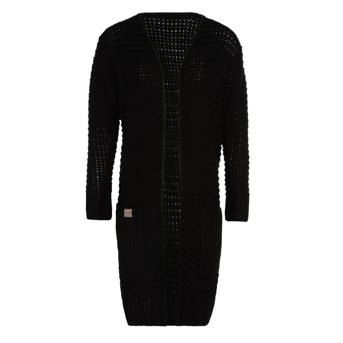 knit factory Alex Lang Gebreid Vest Zwart - 40/42