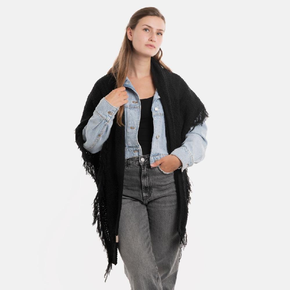 Knit Factory Amber Omslagdoek Zwart