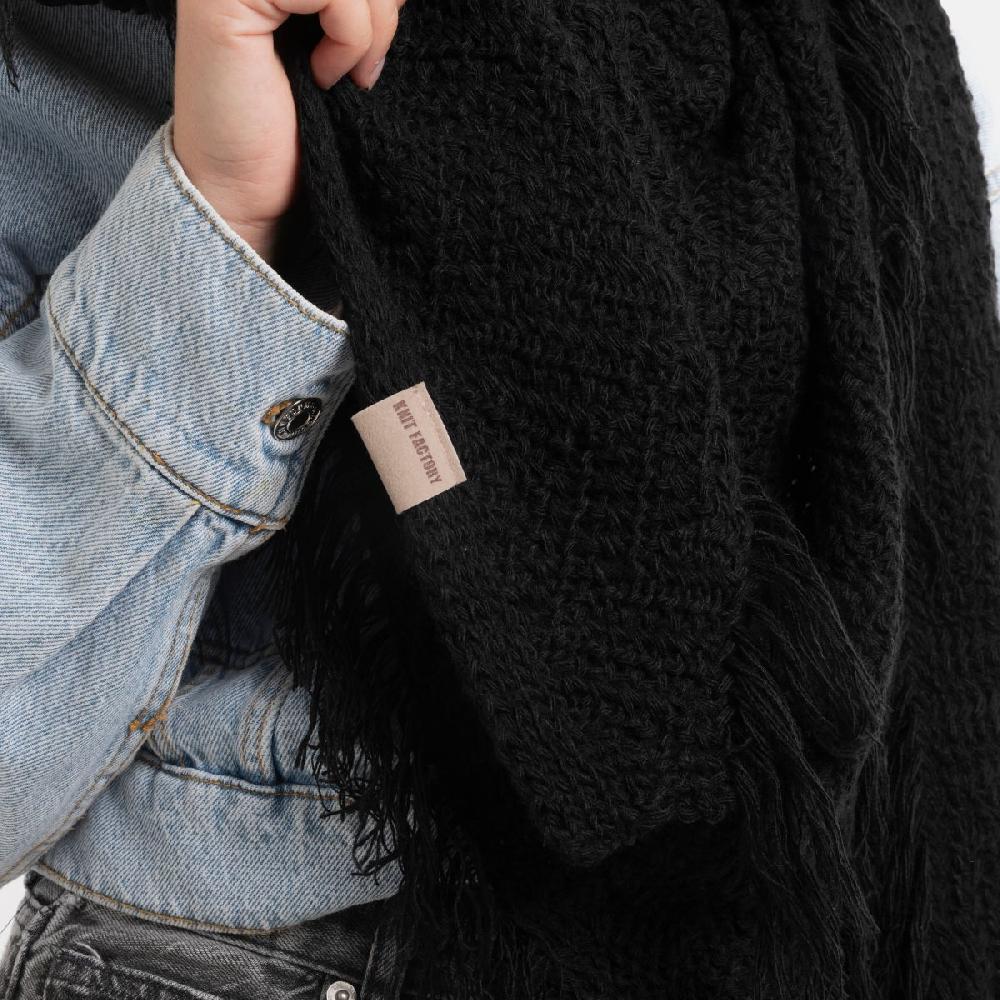 Knit Factory Amber Omslagdoek Zwart