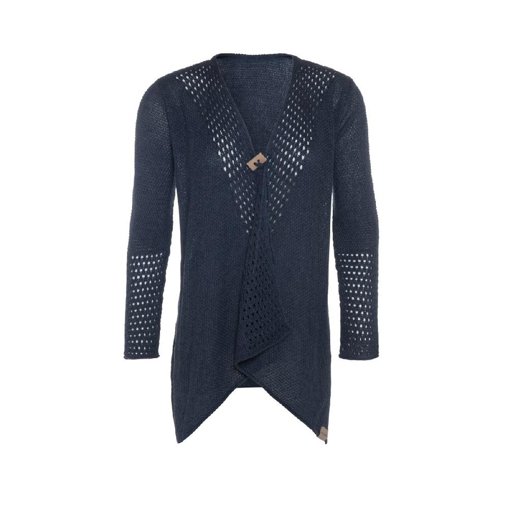 knit factory April Gebreid Vest Denim - 40/42