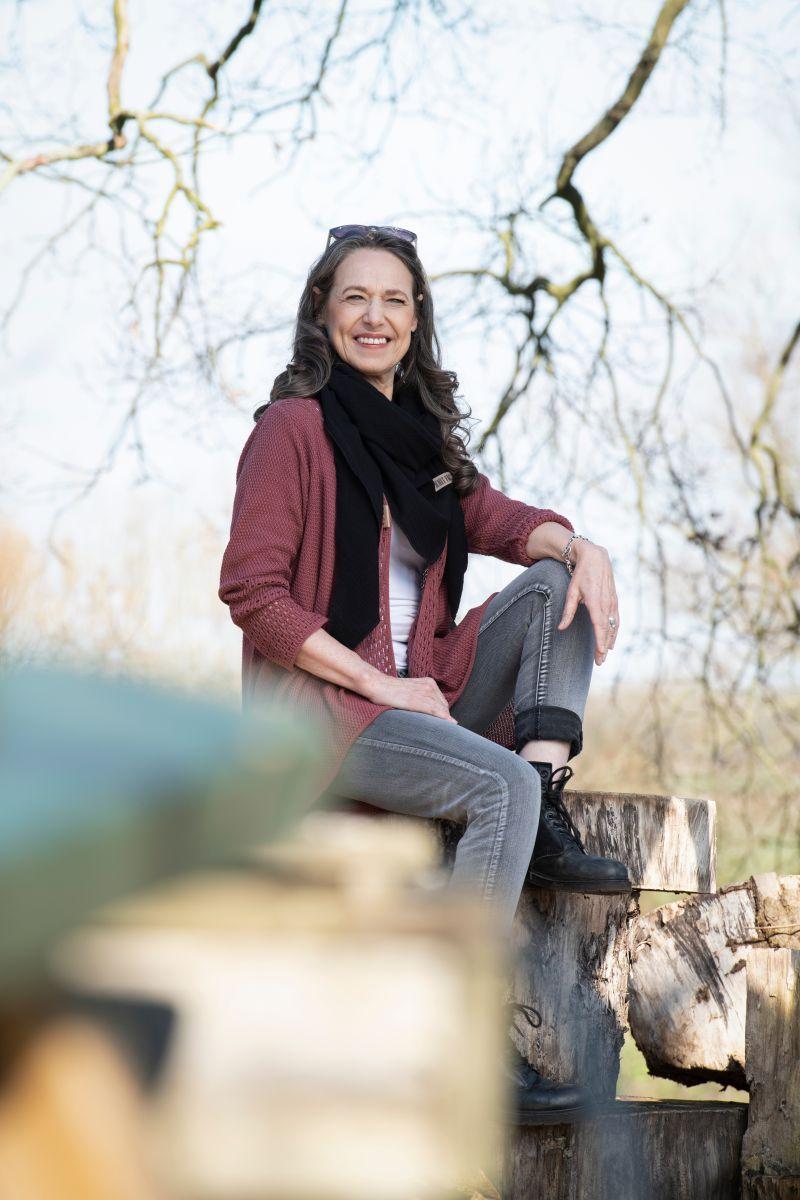 Knit Factory April Gebreid Vest Stone Red - 40/42