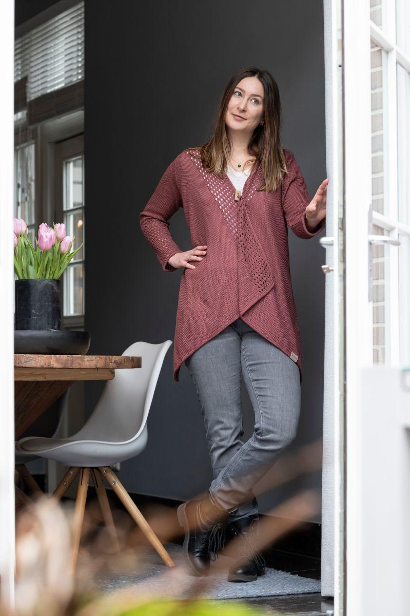 Knit Factory April Gebreid Vest Stone Red - 40/42