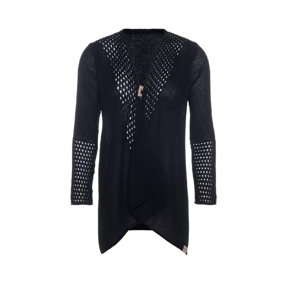 knit factory April Gebreid Vest Zwart - 36/38