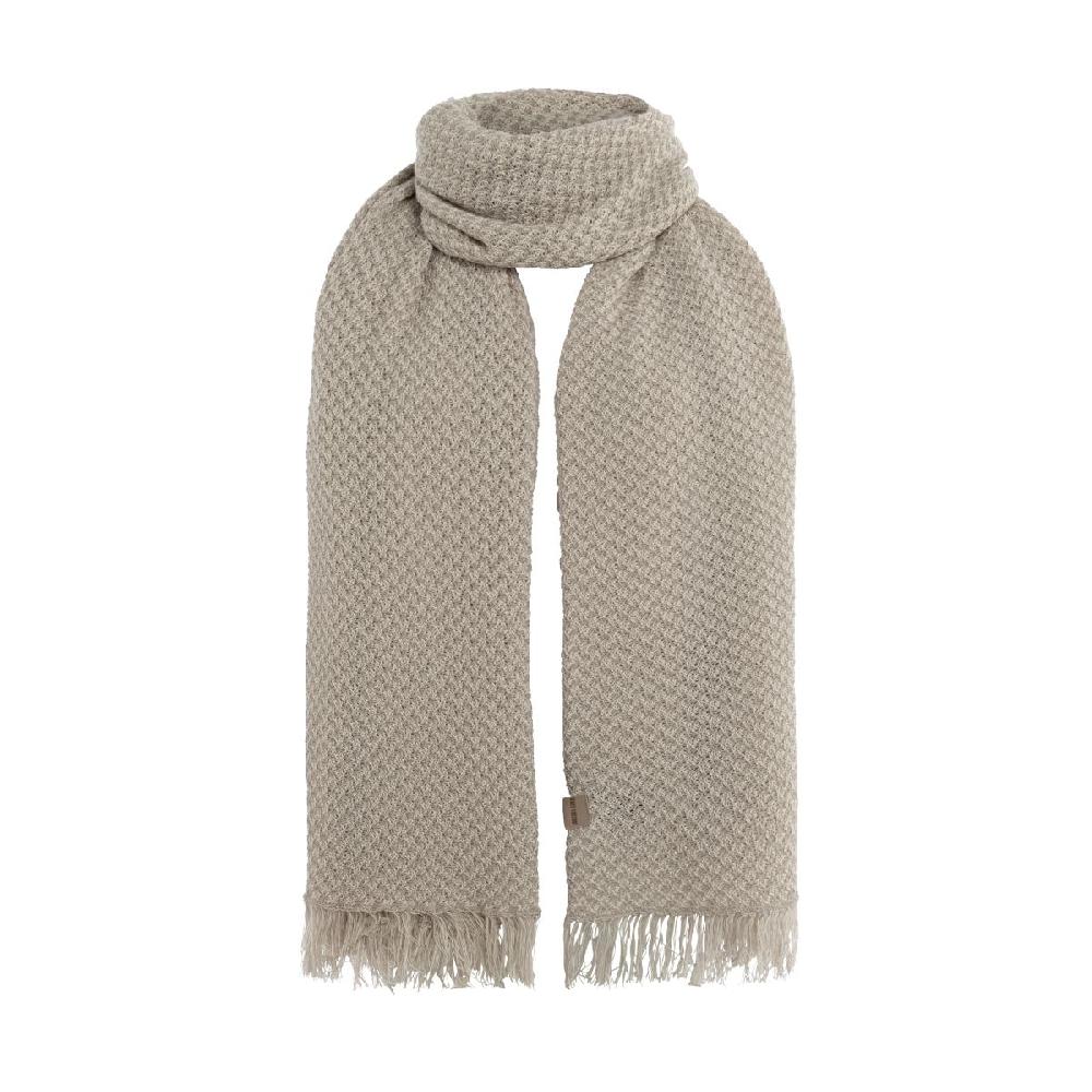 knit factory Astre Sjaal Ecru/Kiezelgrijs