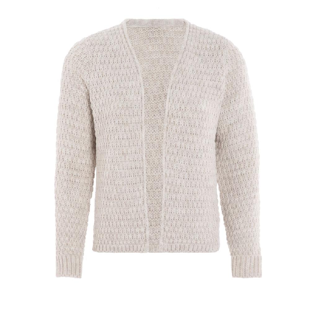 knit factory Becky Kort Gebreid Vest Beige - 36/38