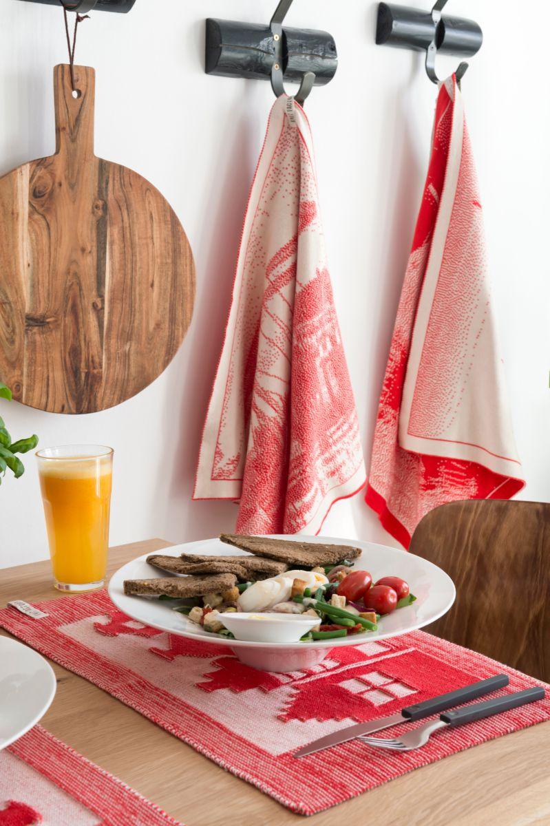 Knit Factory Brug Keukendoek Ecru/Med Grey