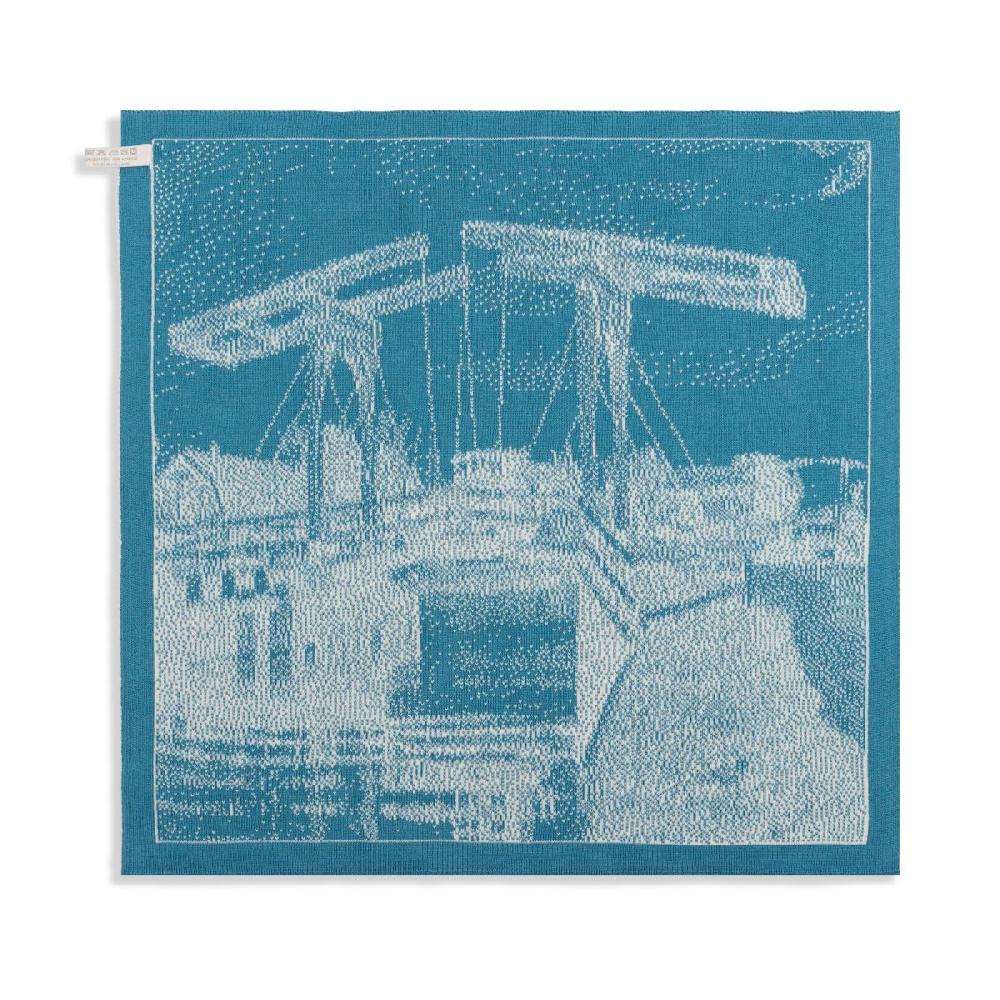 Knit Factory Brug Keukendoek Ecru/Ocean
