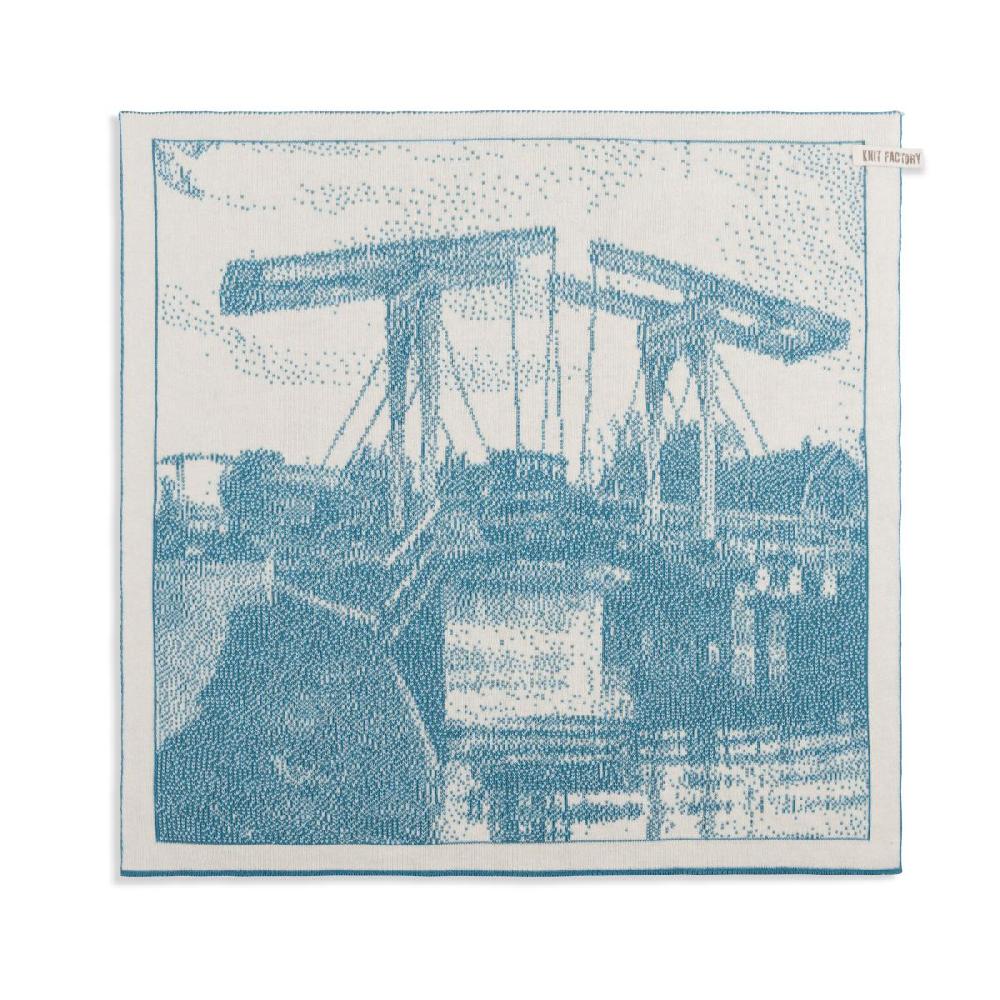knit factory Brug Keukendoek Ecru/Ocean