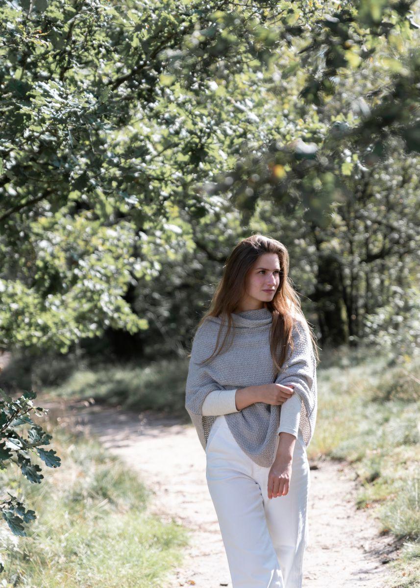 Knit Factory Coco Gebreide Poncho Beige