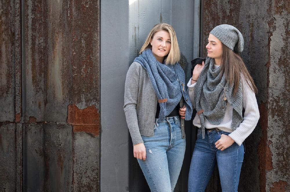 Knit Factory Coco Omslagdoek Jeans/Indigo