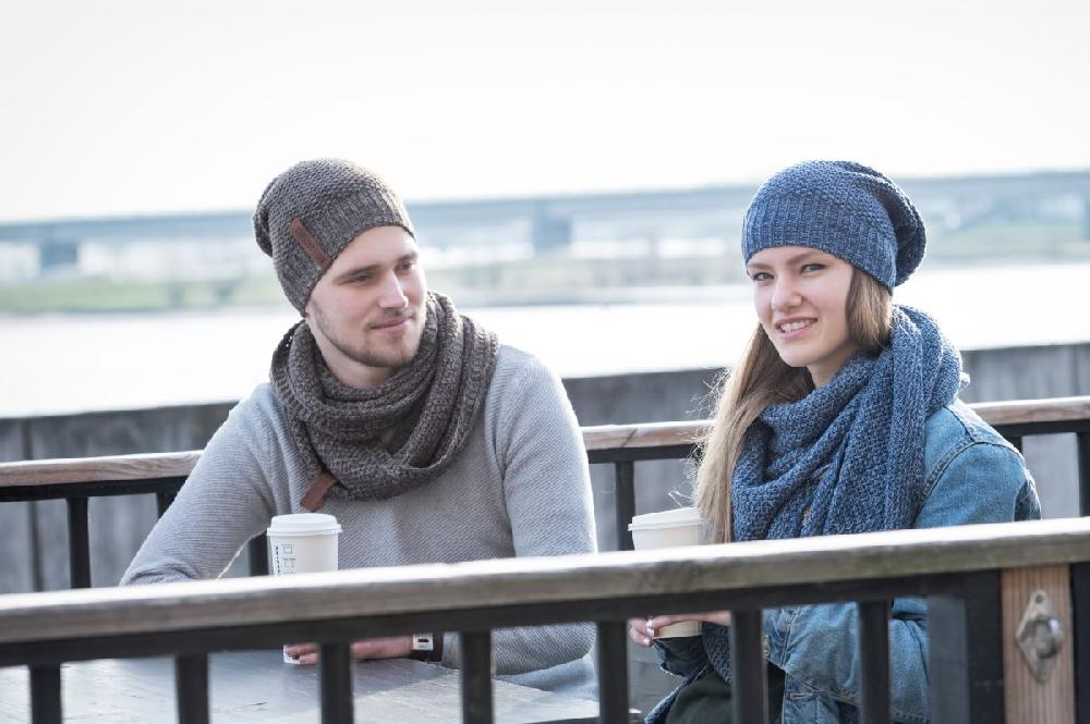 Knit Factory Coco Omslagdoek Jeans/Indigo