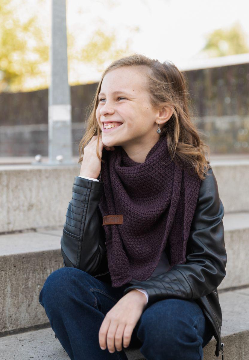 Knit Factory Coco Omslagdoek Junior Aubergine