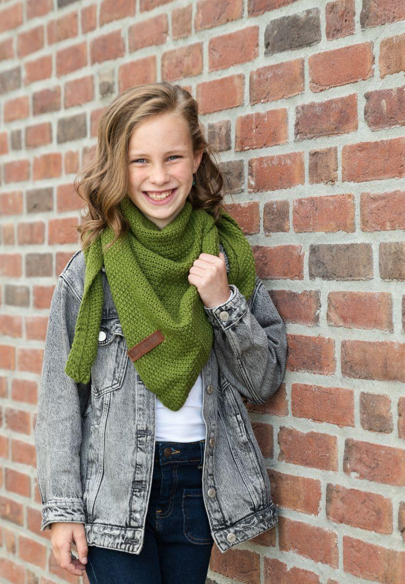 Knit Factory Coco Omslagdoek Junior Mosgroen
